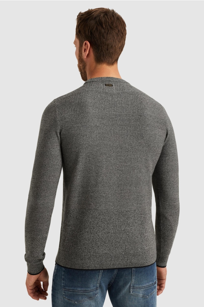 PME legend blauwe heren trui | Model achteraanzicht