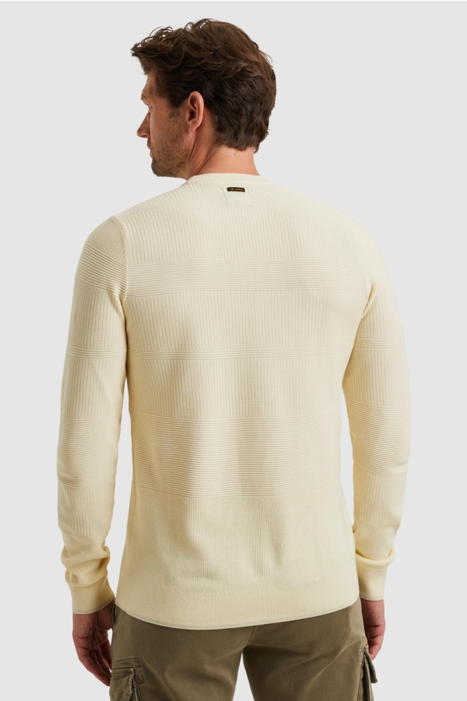 PME legend beige heren trui | Model achteraanzicht