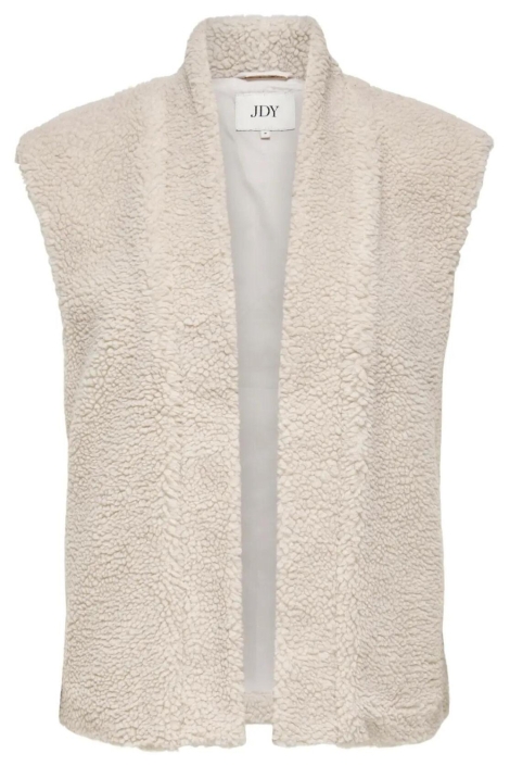Jacqueline de Yong beige dames gilet | Vooraanzicht