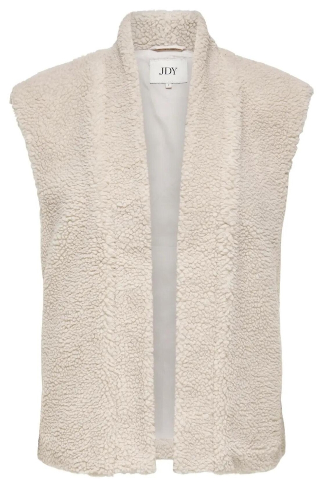 Jacqueline de Yong beige dames gilet | Vooraanzicht