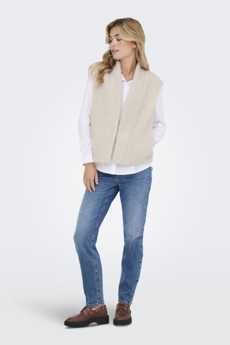 Jacqueline de Yong beige dames gilet | Model