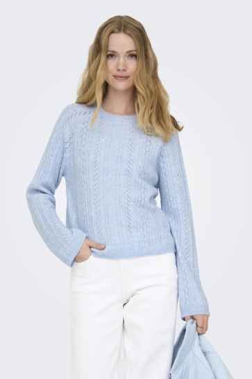 Jacqueline de Yong Trui JDYAPRIL LIFE L/S O-NECK PULLOVER K 15363299 Cashmere Blue/MELANGE