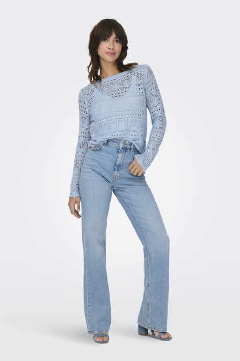 Jacqueline de Yong blauwe dames trui | Model