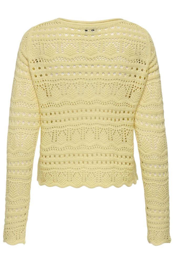 Jacqueline de Yong gele dames trui | Achteraanzicht