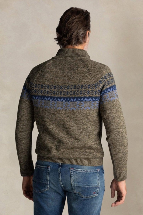 NZA groene heren trui | Model achteraanzicht