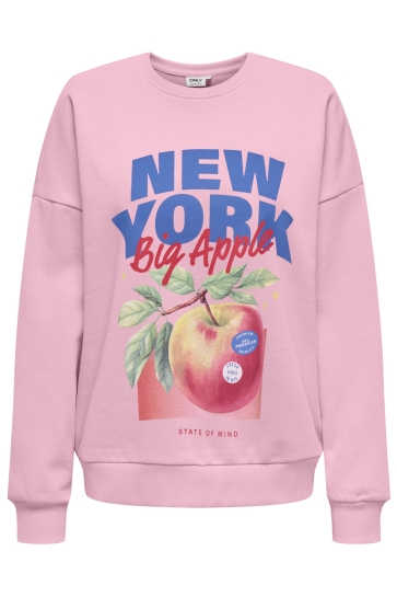 Only Trui ONLELO LS PRINT BOX CS SWT 15373897 ROMANCE ROSE/NEW YORK