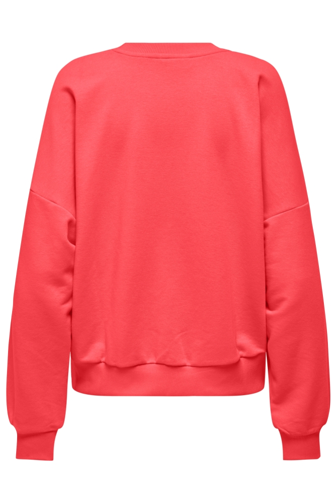 Only oranje dames sweater | Model achteraanzicht