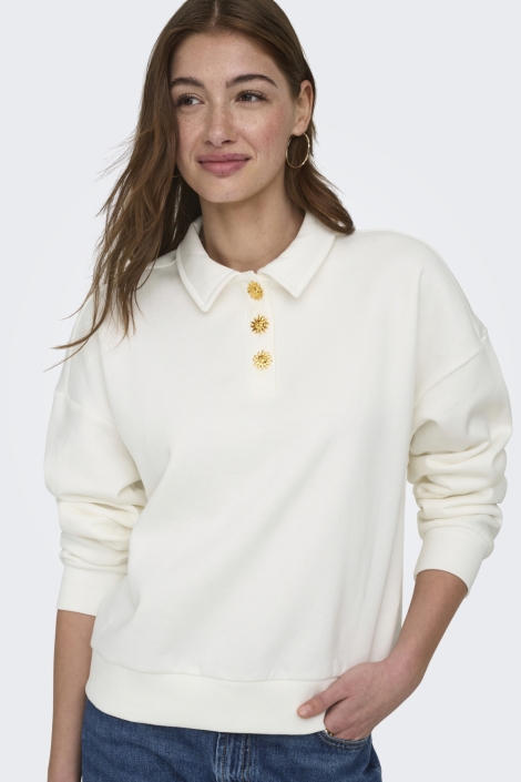 Only witte dames sweater | Model vooraanzicht
