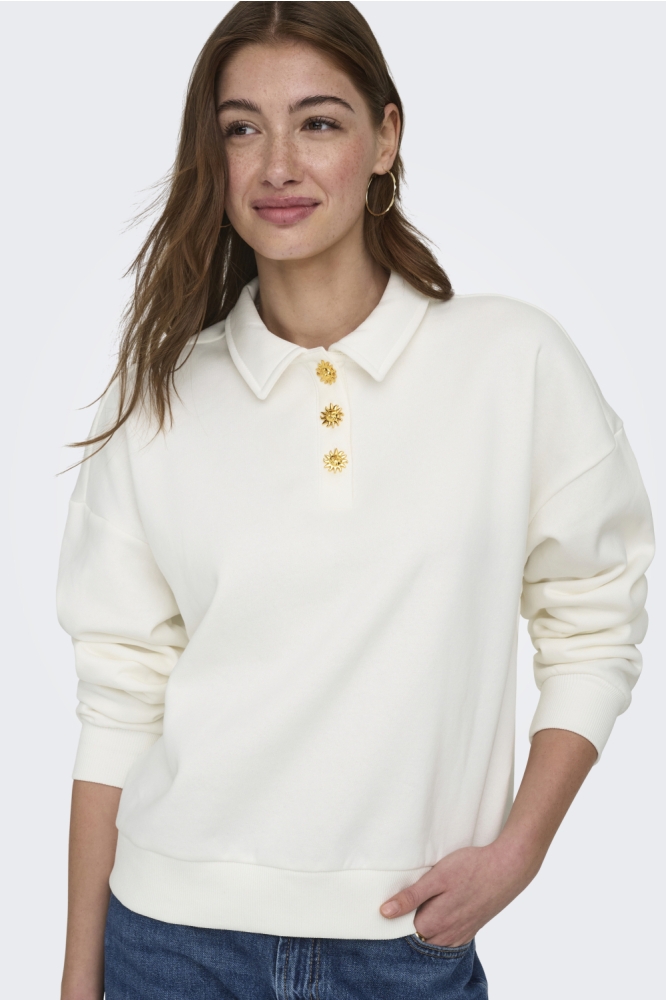 Only witte dames sweater | Model vooraanzicht