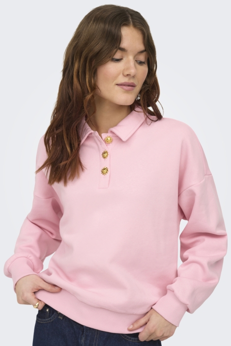 Only roze dames sweater | Model vooraanzicht