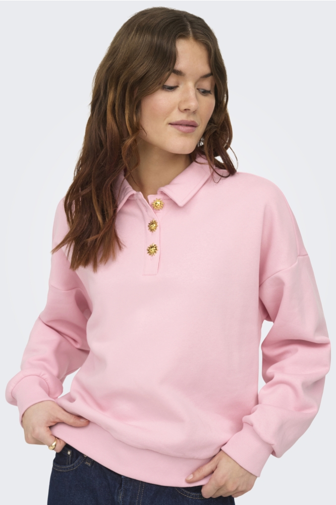Only roze dames sweater | Model vooraanzicht
