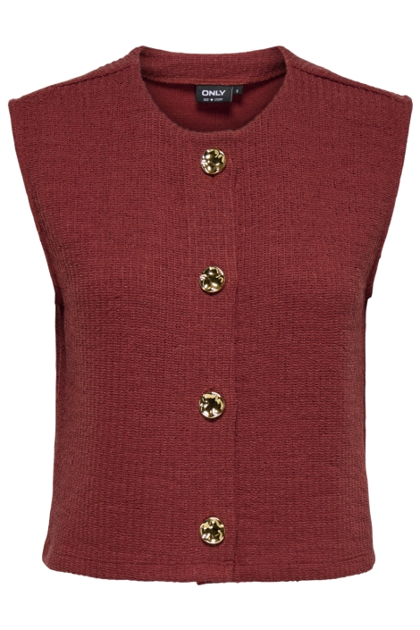 Only rode dames gilet | Vooraanzicht