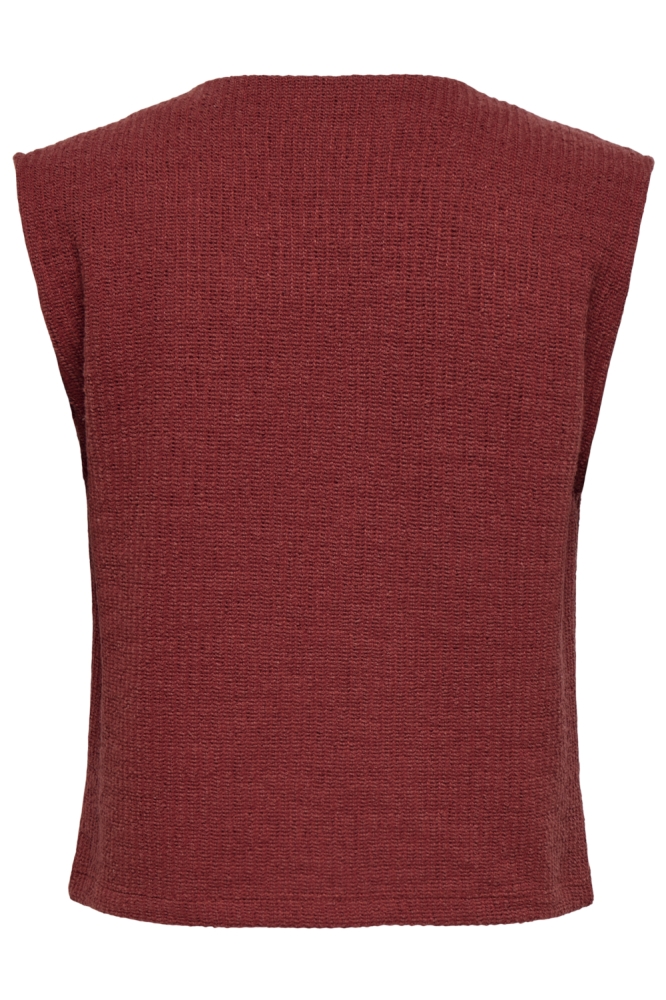 Only rode dames gilet | Achteraanzicht