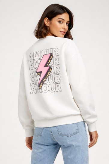 Only onlariya l/s o-neck print box swt Wit