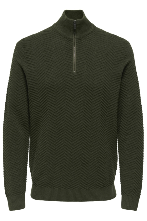 Only & Sons groene heren trui | Vooraanzicht