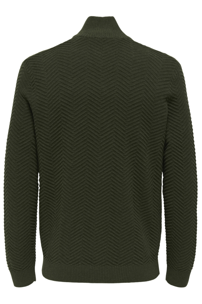 Only & Sons groene heren trui | Achteraanzicht