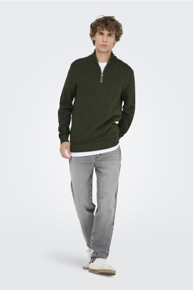 Only & Sons groene heren trui | Model