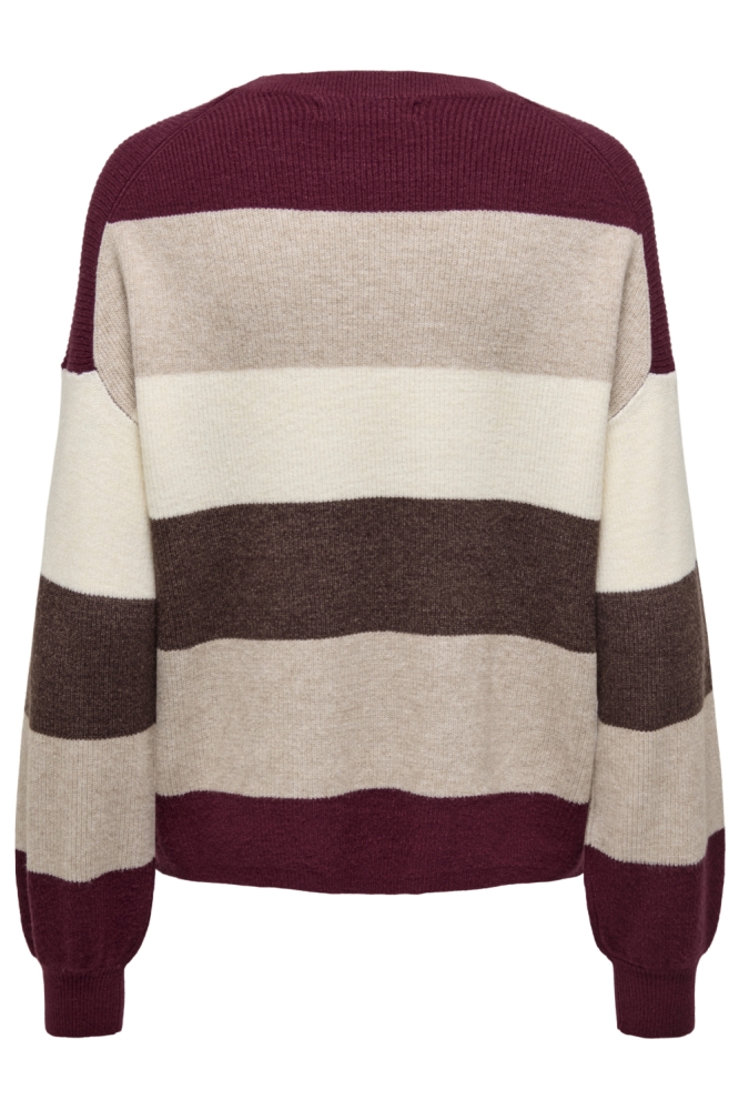 Only bordeaux dames trui | Achteraanzicht