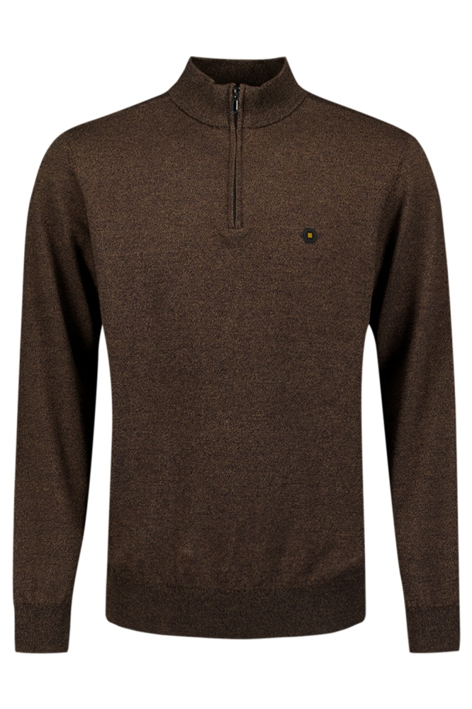 NO-EXCESS taupe heren trui | Vooraanzicht