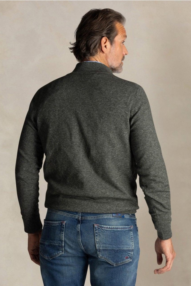 NZA groene heren trui | Model achteraanzicht
