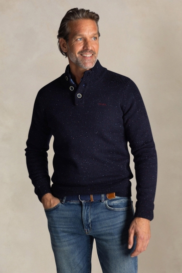 NZA Trui HALF ZIP SWEATER 25HN475 2608 ICON NAVY MELANGE