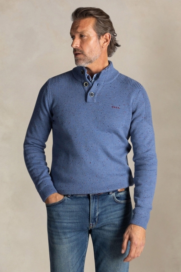 NZA Trui HALF ZIP SWEATER 25HN475 2619 SOFT BLUE MELANGE