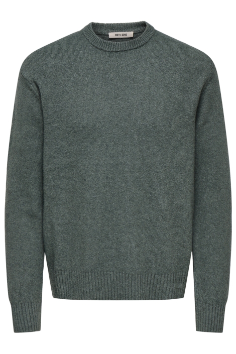 Only & Sons groene heren trui | Vooraanzicht