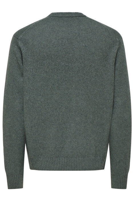 Only & Sons groene heren trui | Achteraanzicht