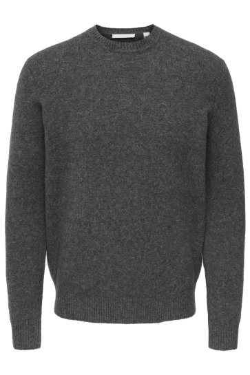 Only & Sons Trui ONSRAY REG LS CREW KNIT FRML 22035025 DARK GREY MELANGE