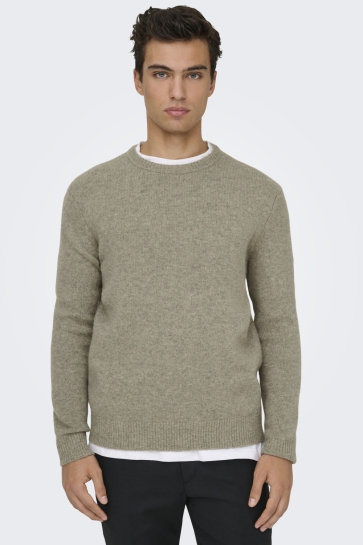 Only & Sons ONSRAY REG LS CREW KNIT FRML 22035025 WALNUT
