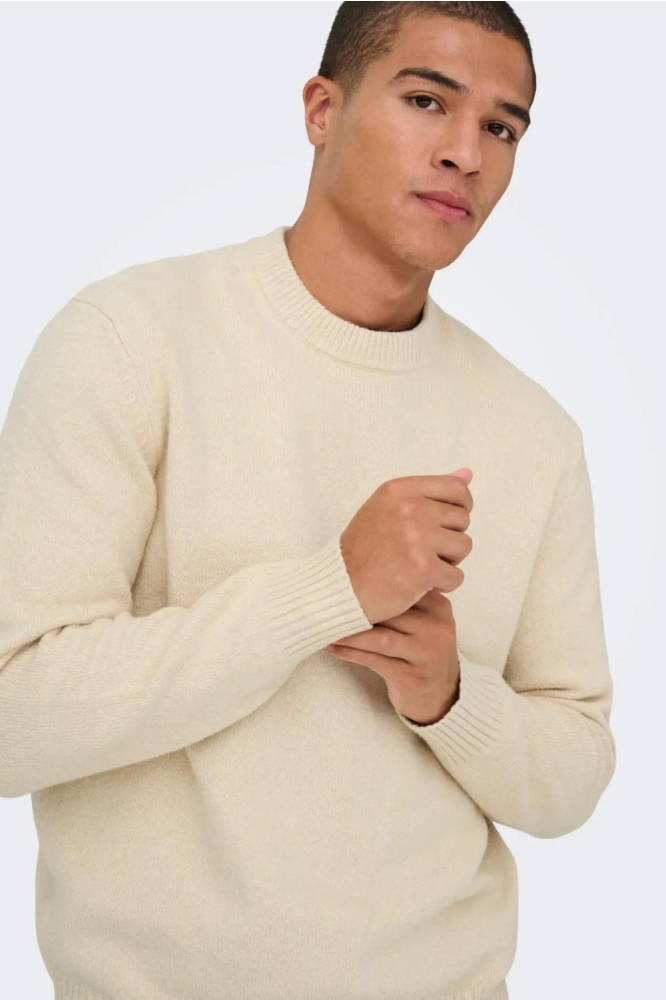 Only & Sons beige heren trui | Model