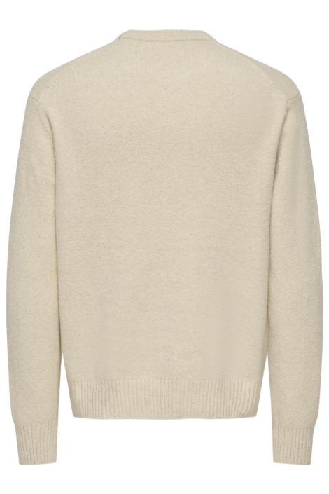 Only & Sons beige heren trui | Achteraanzicht