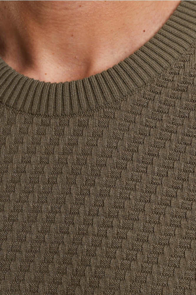 Cast Iron bruine heren trui | Close up