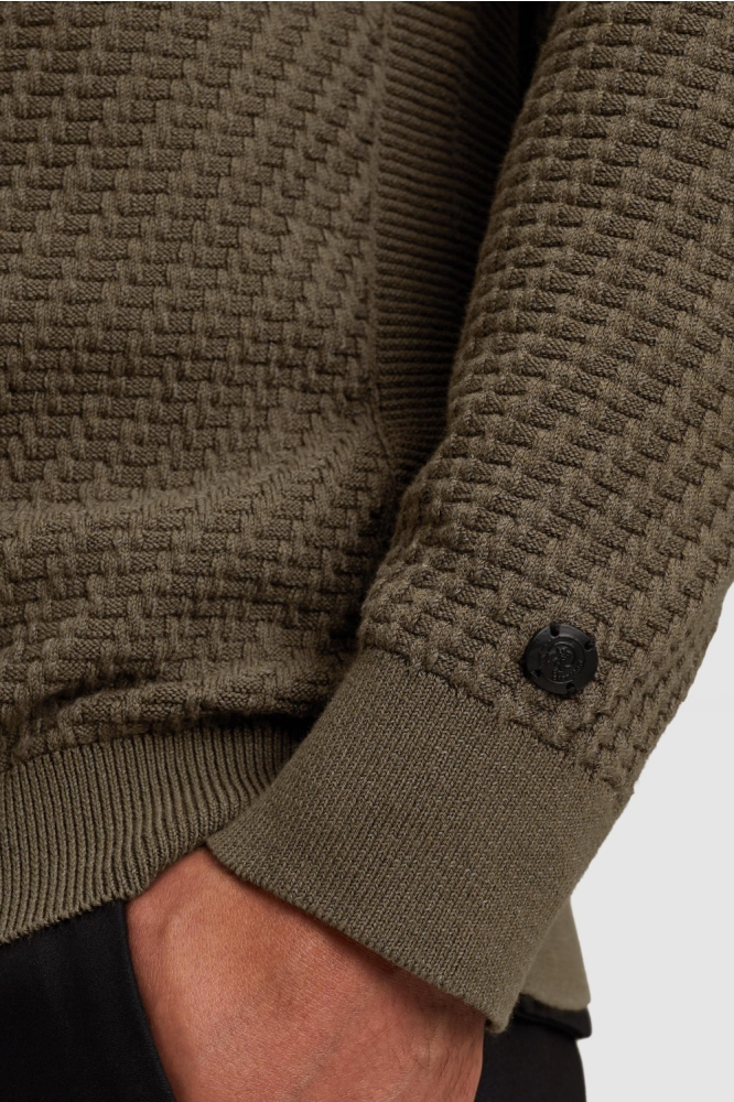 Cast Iron bruine heren trui | Close up