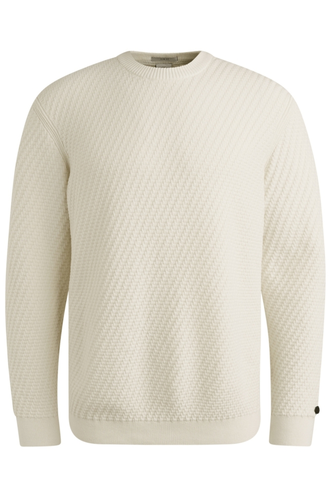 Cast Iron ecru heren trui | Vooraanzicht