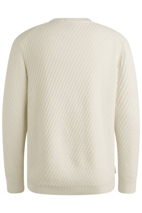 Cast Iron ecru heren trui | Achteraanzicht