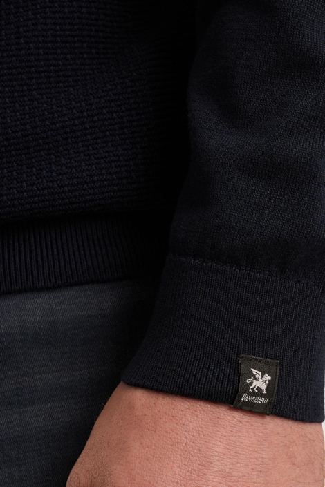 Vanguard blauwe heren trui | Close up