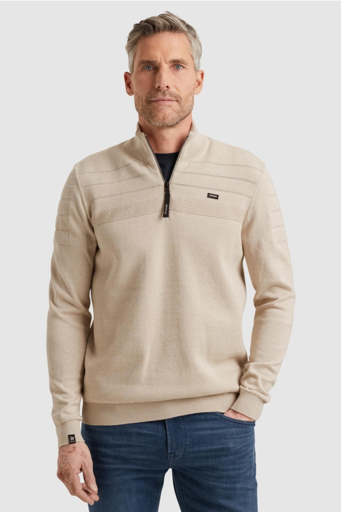 Vanguard beige heren trui | Model vooraanzicht