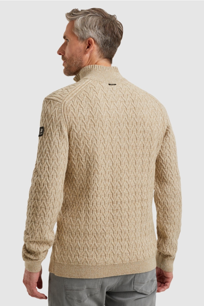 Vanguard beige heren trui | Model achteraanzicht