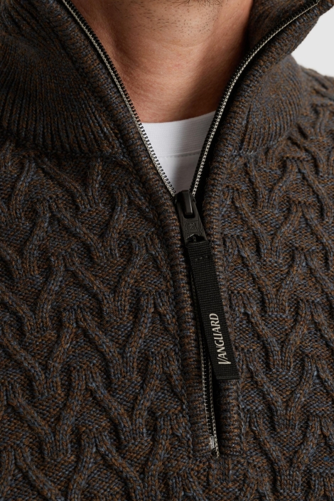 Vanguard bruine heren trui | Close up