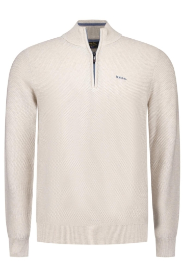 NZA HALF ZIP SWEATER 25HN478 1184 WARM BEIGE MELANGE
