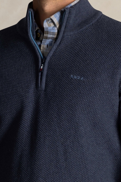 NZA blauwe heren trui | Close up