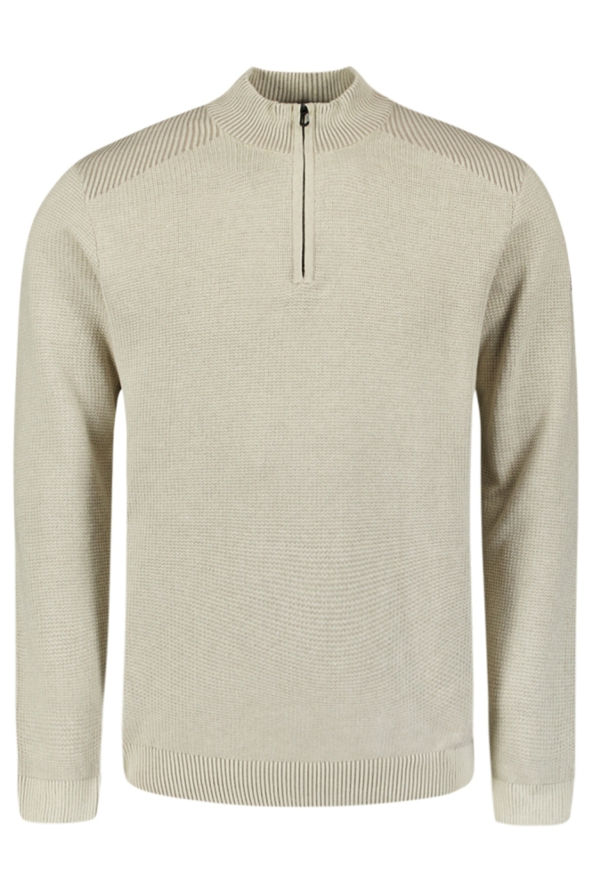 NO-EXCESS ecru heren trui | Vooraanzicht