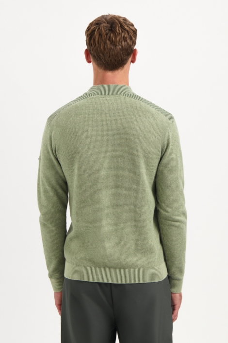 NO-EXCESS groene heren trui | Model achteraanzicht