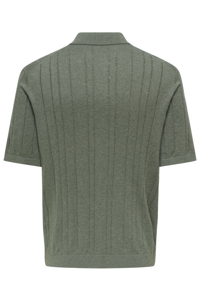 Only & Sons groene heren polo | Achteraanzicht