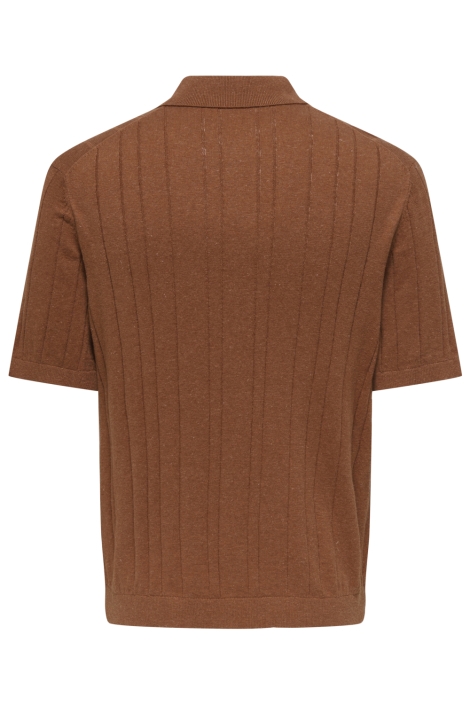 Only & Sons koperen heren polo | Achteraanzicht