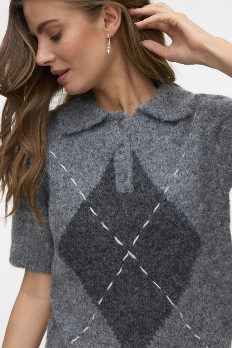 Vero Moda grijze dames trui | Model vooraanzicht