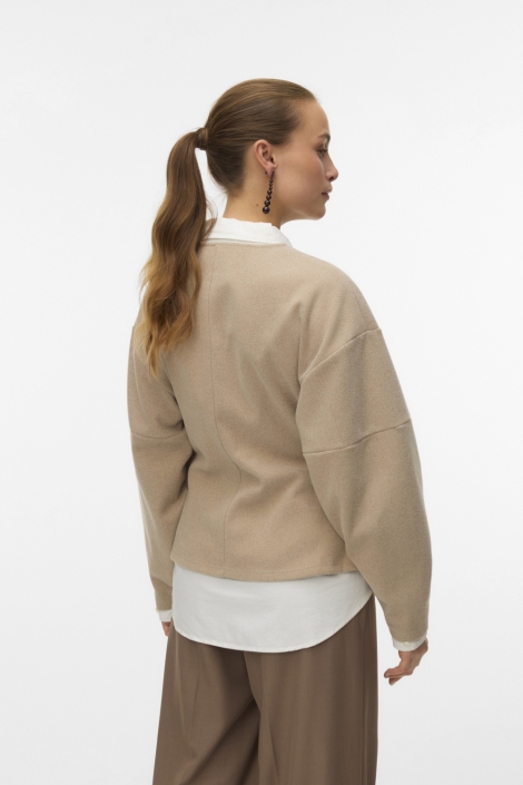 Vero Moda beige dames vest | Model achteraanzicht