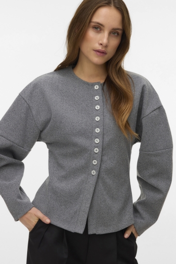 Vero Moda VMKLEA LS O-NECK CARDIGAN JRS GA 10337221 MEDIUM GREY MELANGE