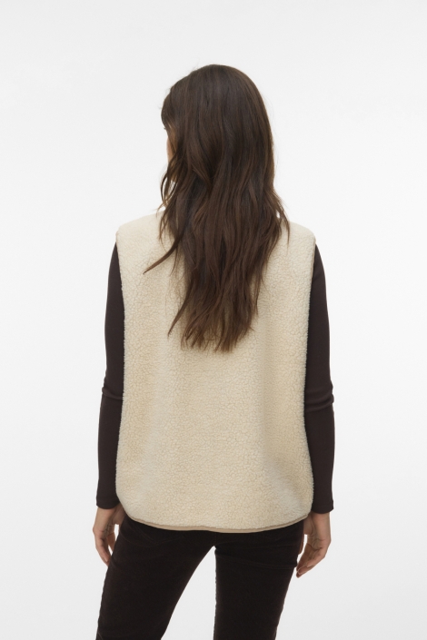 Vero Moda beige dames gilet | Model achteraanzicht